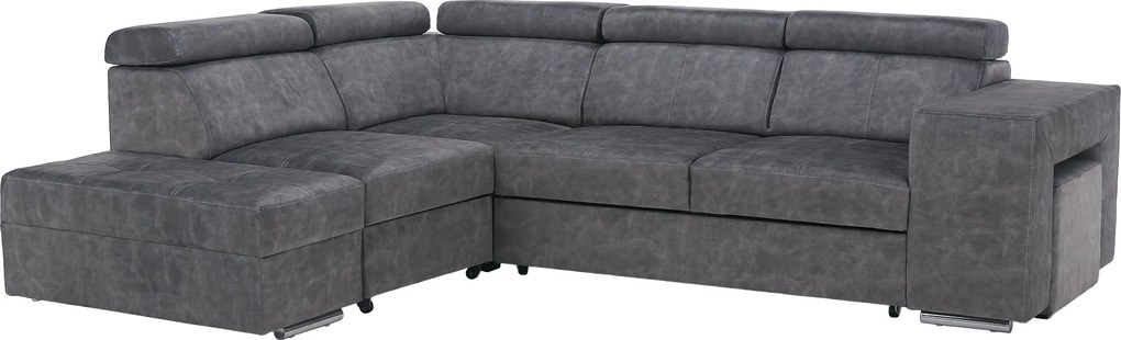 Ülőgarnitúra, szürke, balos, MALAGA