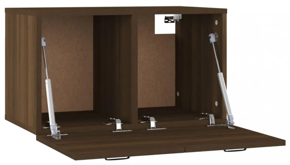 barna tölgyszínű szerelt fa faliszekrény 60 x 36,5 x 35 cm