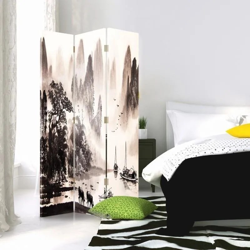 Gario Paraván Festoi táj a völgyben Méret: 180 x 170 cm, Kivitelezés: Forgó paraván 360°