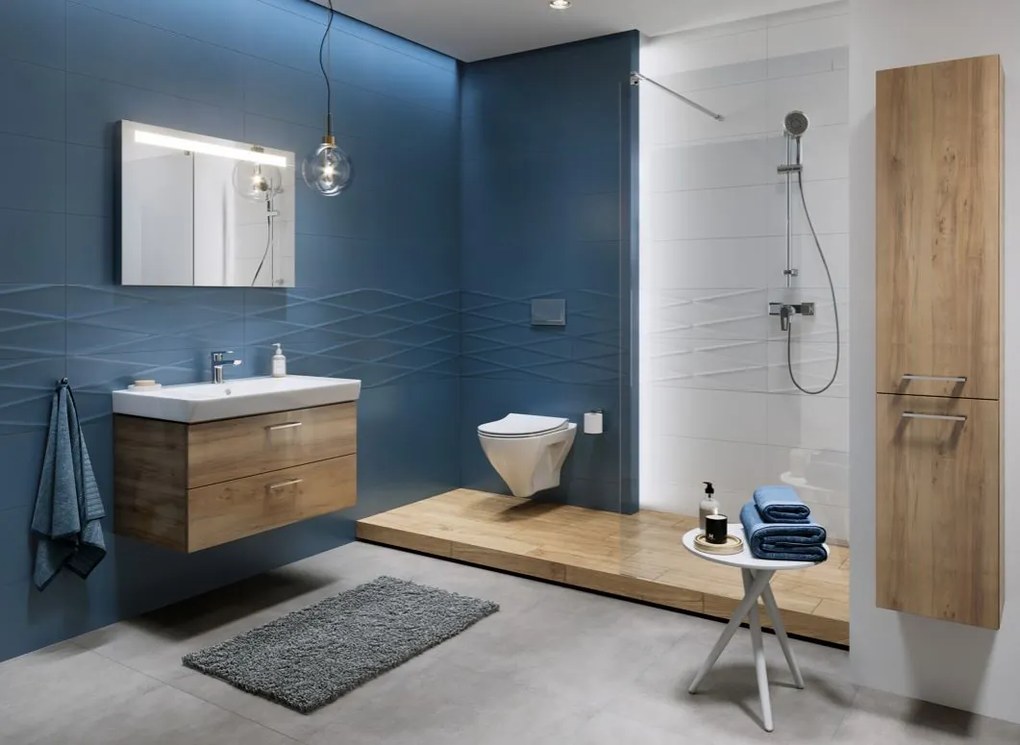 Cersanit - SET B283 LARA MILLE SLIM 50 (SZEKRÉNY + MOSÓMOSÓ), Dió, S801-322-DSM