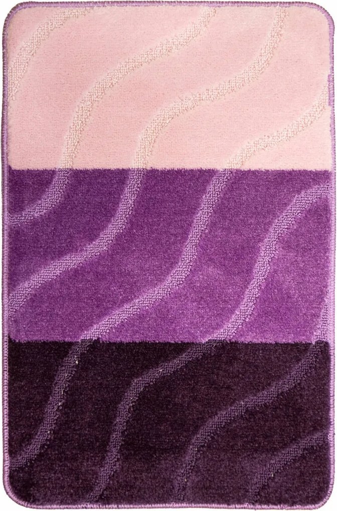 50x80 cm Gumírozott Wc-szőnyeg Fiori Kád Alá Lila Rózsaszín