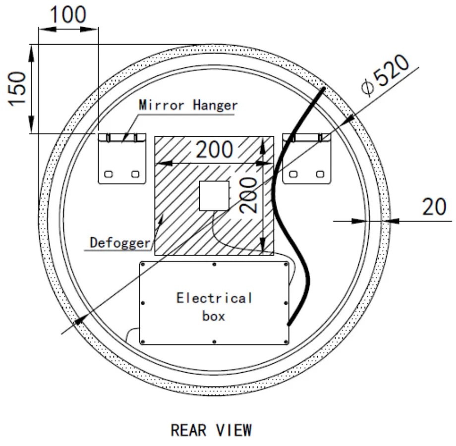 Kerek Led tükör Ø60cm Welland Alpha | Páramentesítő - Óra - Fényerő + színhőfok állítás