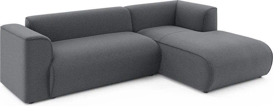 Sötétszürke sarokkanapé (jobb oldali-heverő résszel) Merid – Ropez