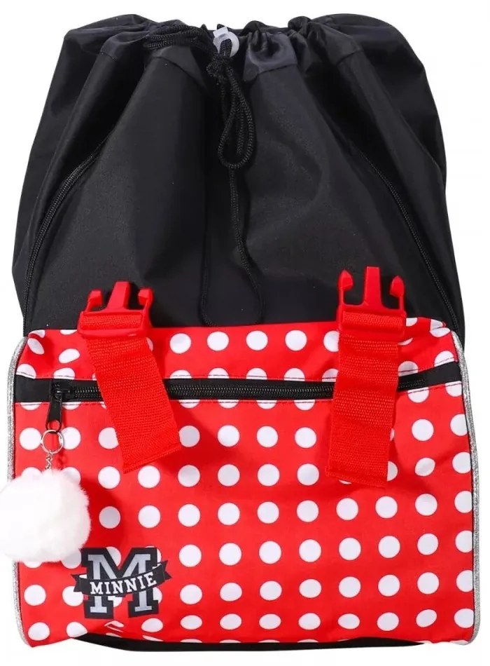 Disney Minnie iskolatáska, táska Pomponnal, 42 cm