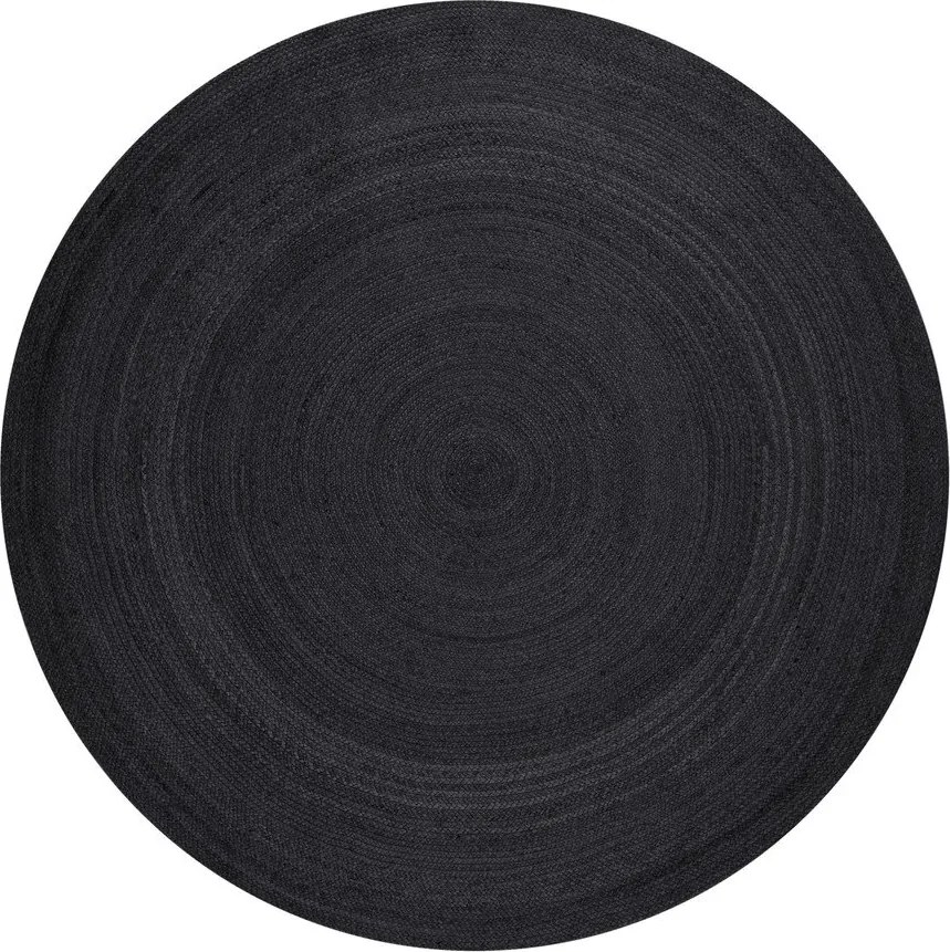 Fekete kétoldalas-kézi szövésű juta kerek szőnyeg ø 140 cm Braided – Hanse Home