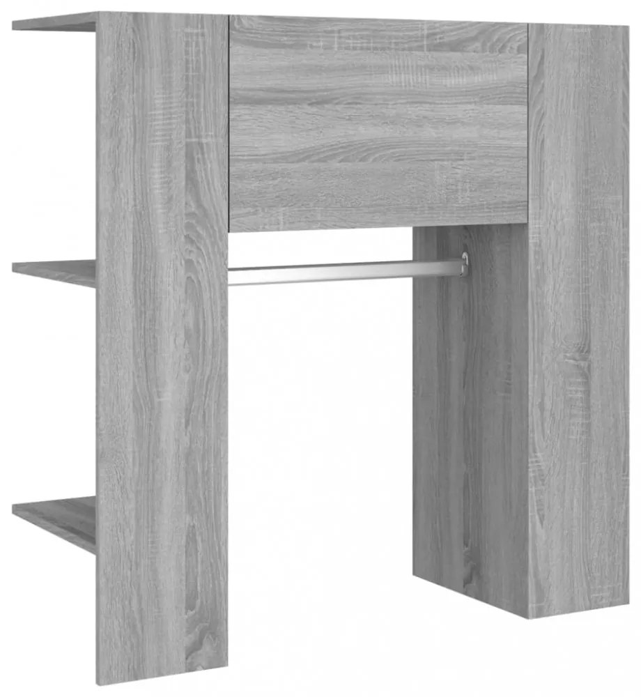 szürke sonoma színű szerelt fa előszobaszekrény 97,5x37x99 cm