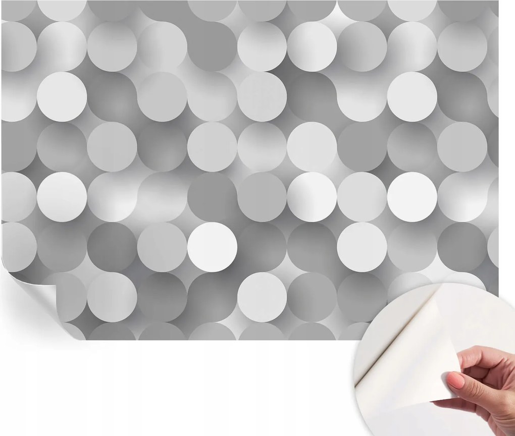 Dekoratív öntapadós fotótapéta Hálószobába Szürke körök 152x104 cm