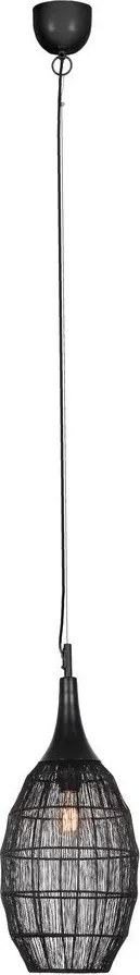 Matt fekete függőlámpa fém búrával Soraya – Trio