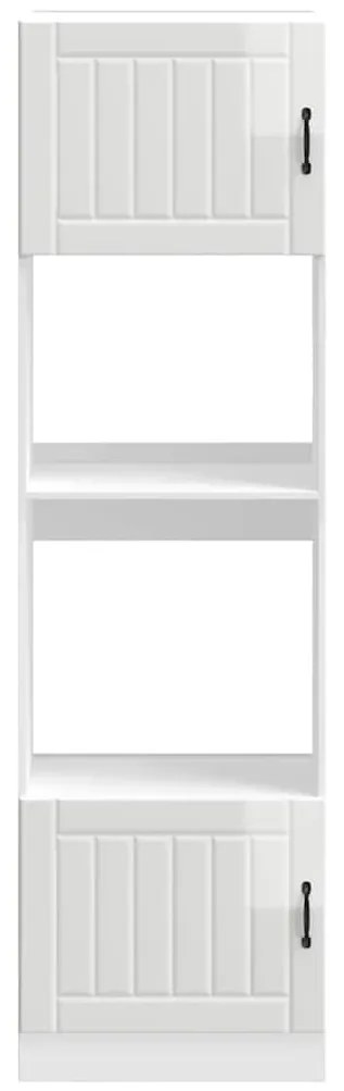 Lucca 2 db magasfényű fehér szerelt fa sütőszekrények