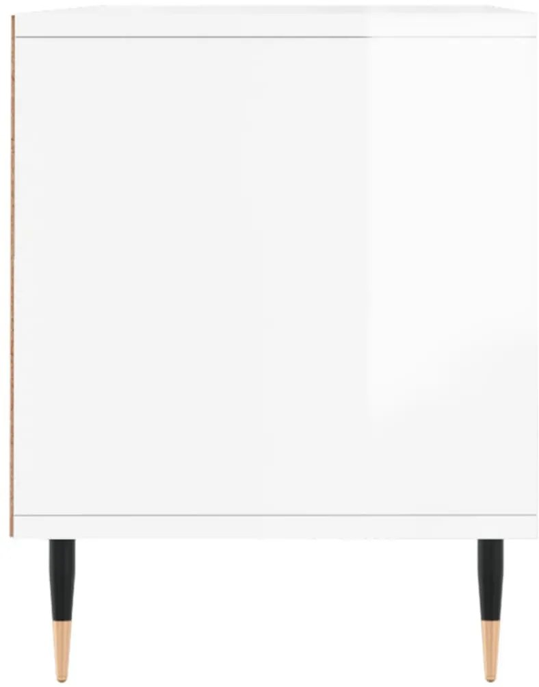 magasfényű fehér szerelt fa TV-szekrény 100 x 34,5 x 44,5 cm