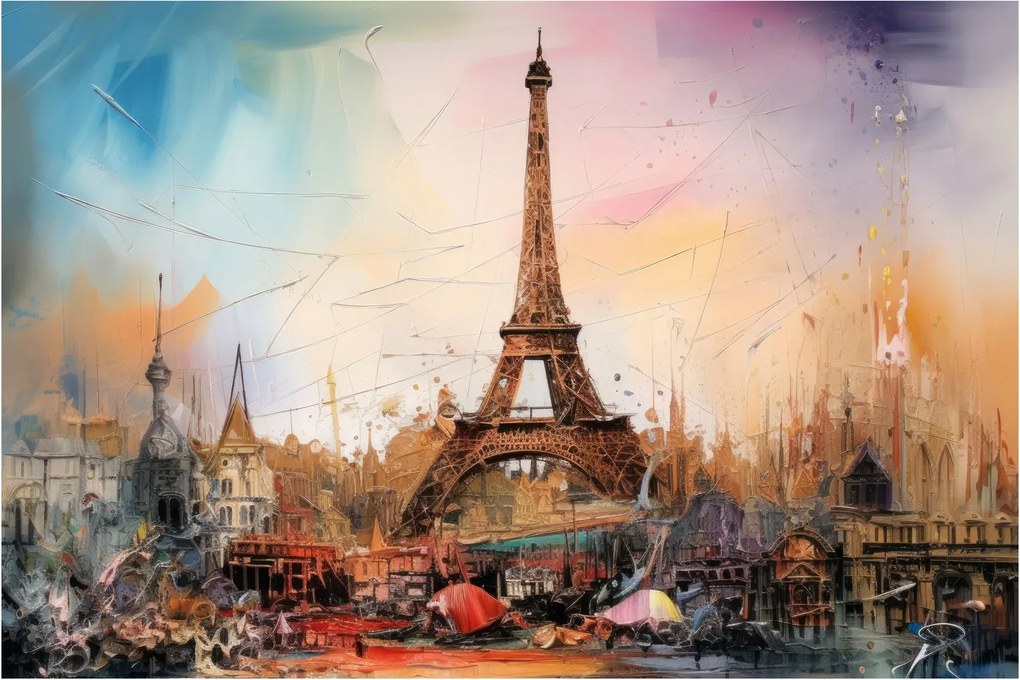 Kép - Az Eiffel-torony festménye (90x60 cm)