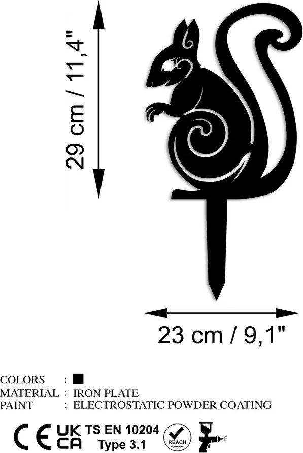 Squirrel fém kerti dísztárgy, 44×23 cm – TR565TNL1271