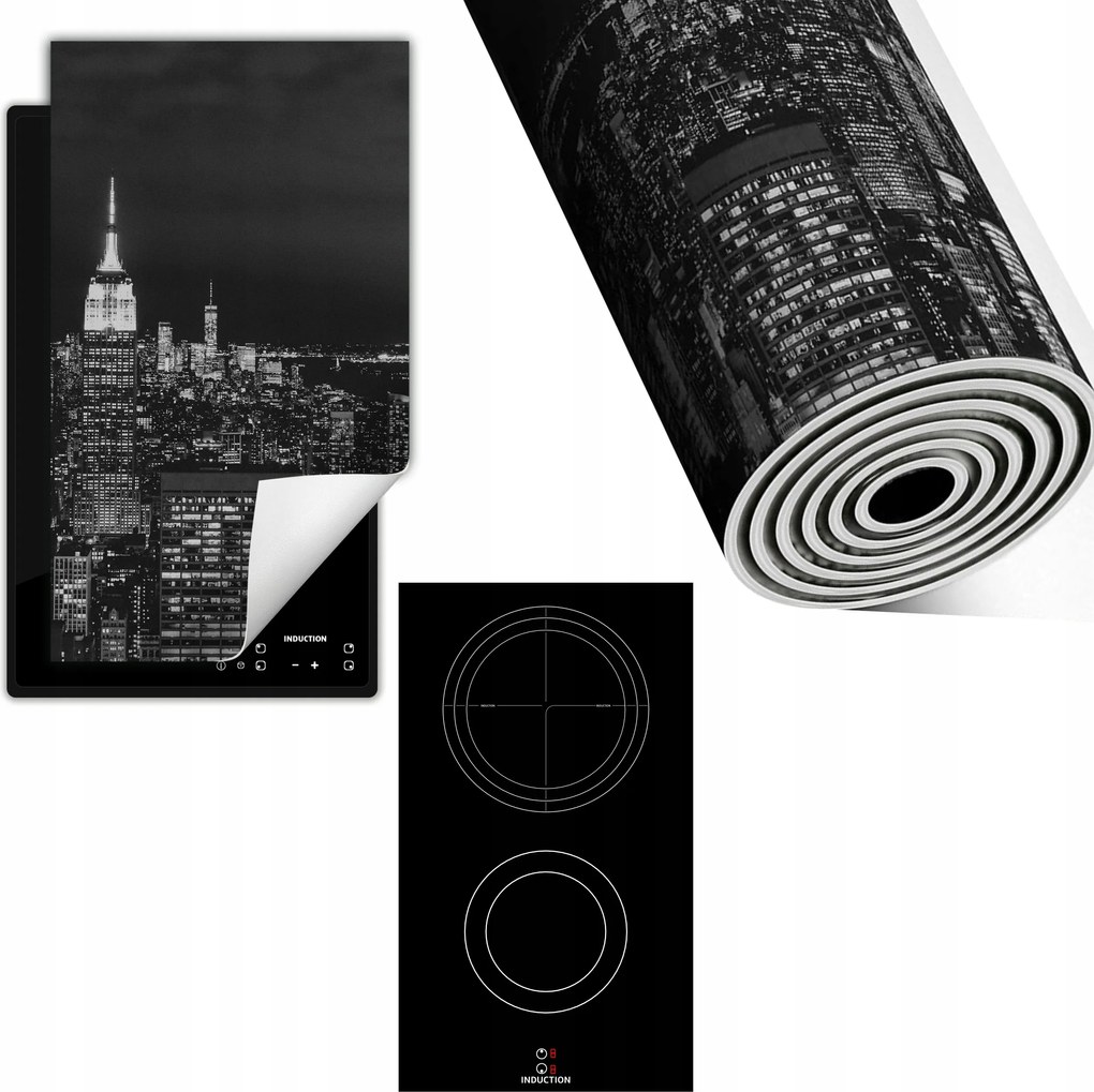 Indukciós Védőszőnyeg Konyhapult 30x52 éjszaka város