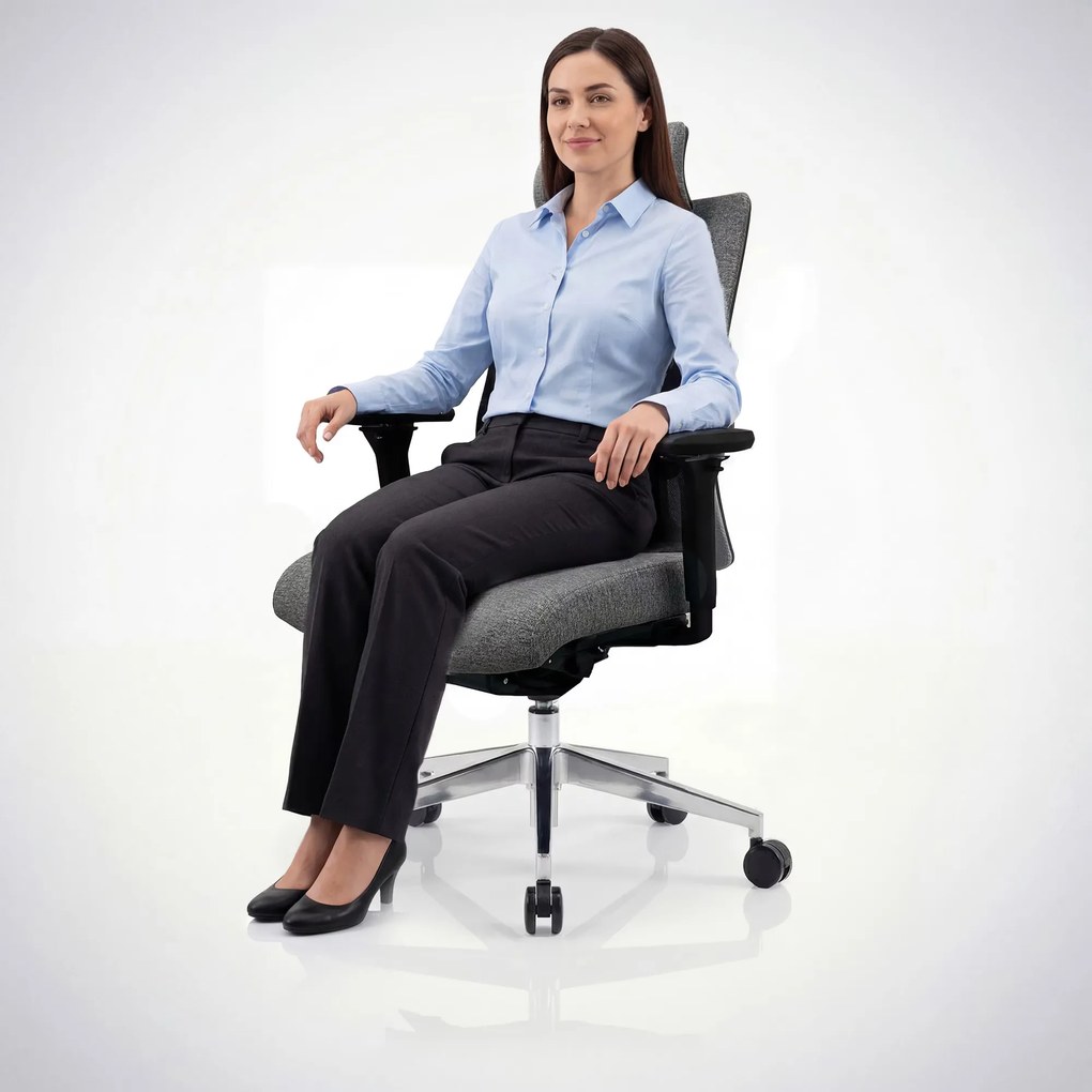 Ergonómikus, forgó irodai szék, sötét szürke: VECTOR