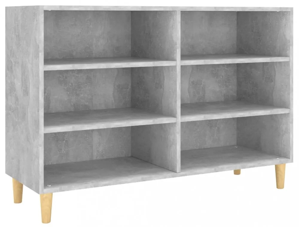 betonszürke szerelt fa tálalószekrény 103,5 x 35 x 70 cm