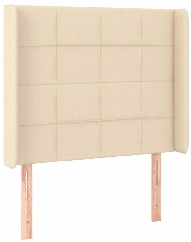 krémszínű szövet LED-es fejtámla 103x16x118/128 cm