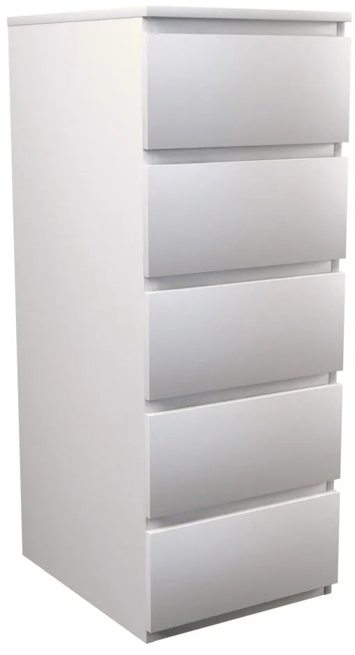 Drohmo W5 fiókos szekrény, 40x111x45 cm, matt fehér
