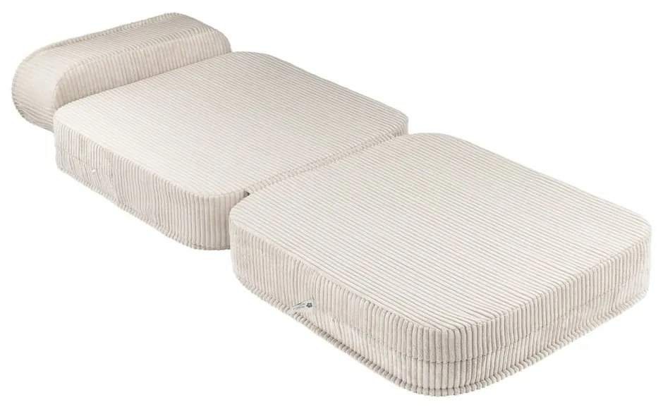 Krémszínű kordbársony gyerek fotel Flip – Wigiwama