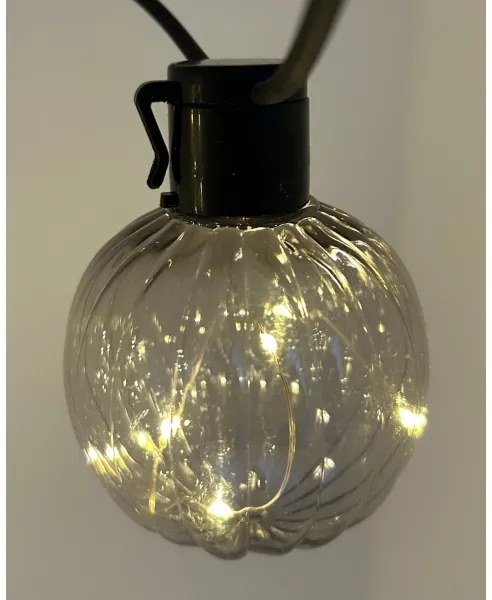 LED kültéri díszfényfüzér 10xLED/0,15W/230V 6,8 m IP44 fekete/füstszínű