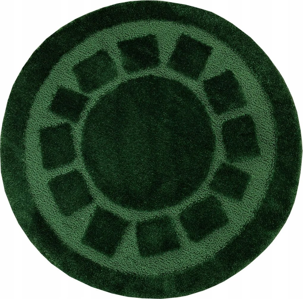 Fürdőszobaszőnyeg Csúszásgátló Kerek Sötétzöld Óceán Átm. 100 cm