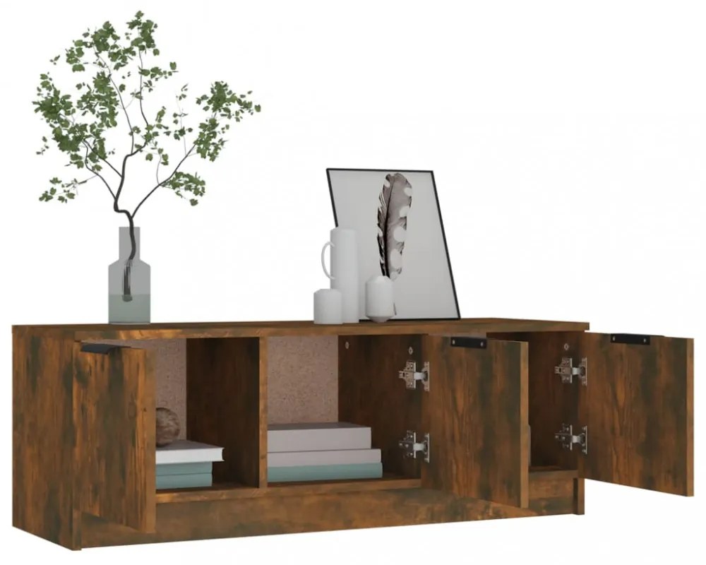 füstös tölgy színű szerelt fa TV-szekrény 102 x 35 x 36,5 cm