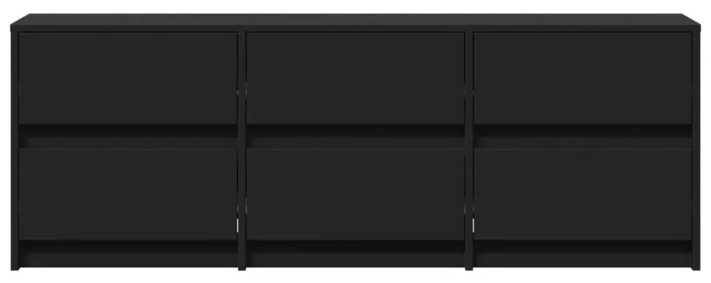 fekete szerelt fa TV-szekrény LED-ekkel 140 x 34 x 50 cm