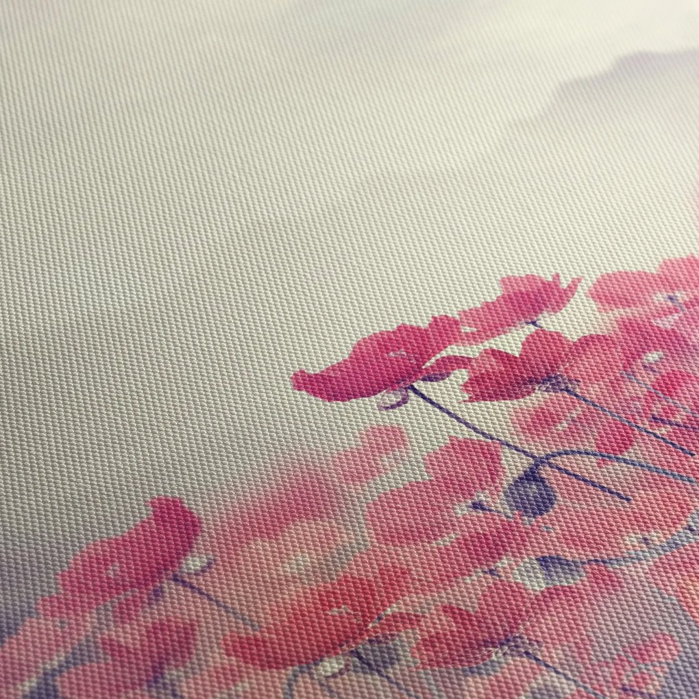 Kép - Pipacsok (órával) (90x30 cm)