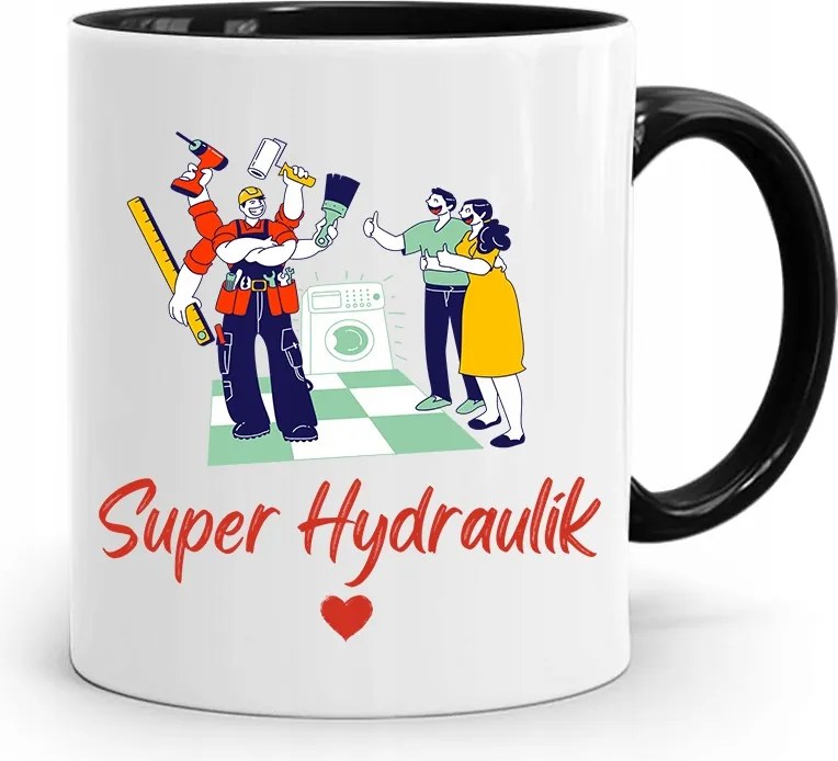 Bögre Fekete Ajándék Vízvezeték Szerelőnek Szuper nyomott mintával