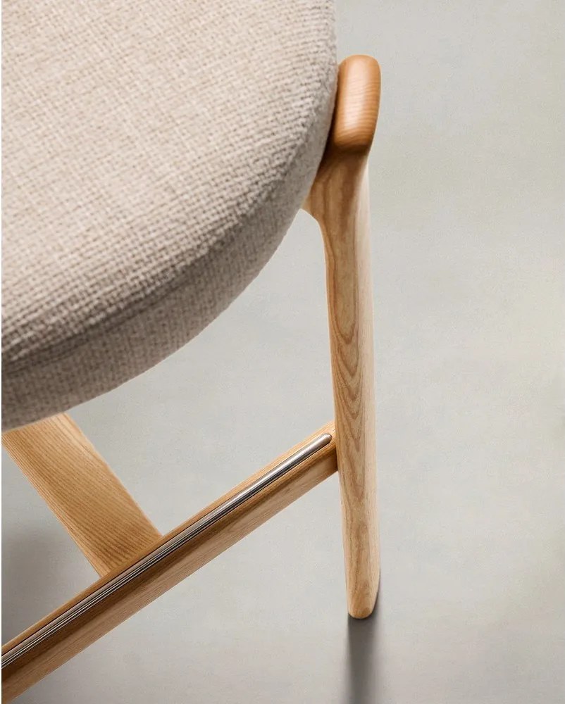 Bézs-világos natúr színű kőrisfa bárszék (ülésmagasság 75 cm) Granite – Kave Home