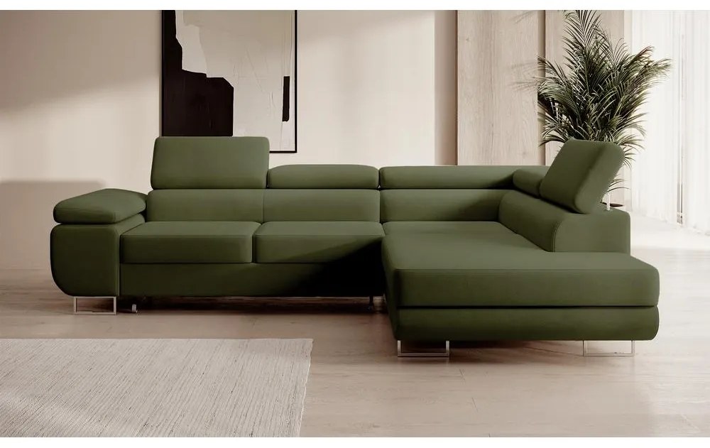 Sarokkanapé Stiletto (J) (zöld + ezüst). Akció -15%. 1099713