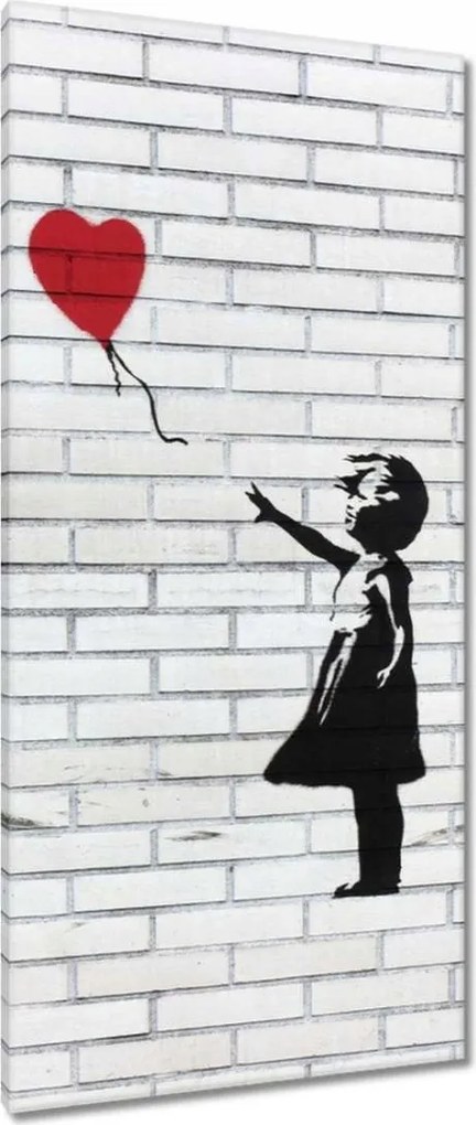 Vászonkép 55x115 Banksy Lány léggömb