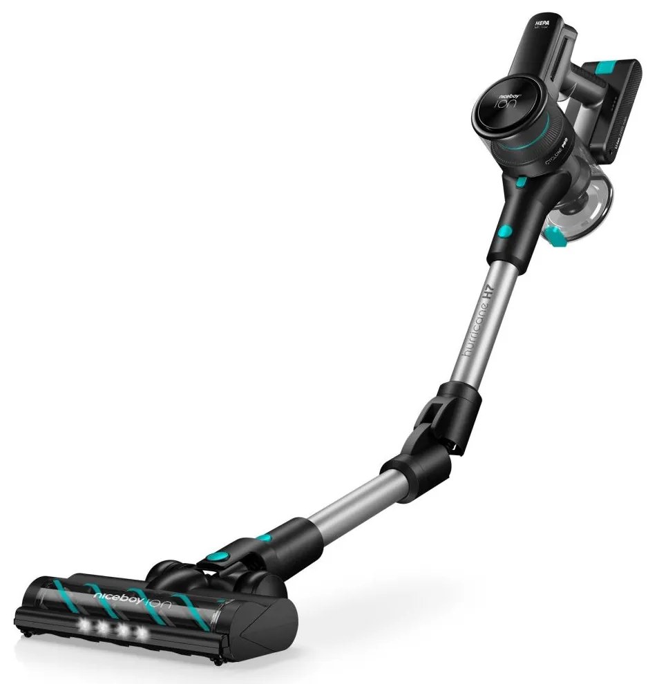 Niceboy ION Hurricane H7- Rugalmas vezeték nélküli Pálca porszívó 2in1 200W/2200 mAh fekete