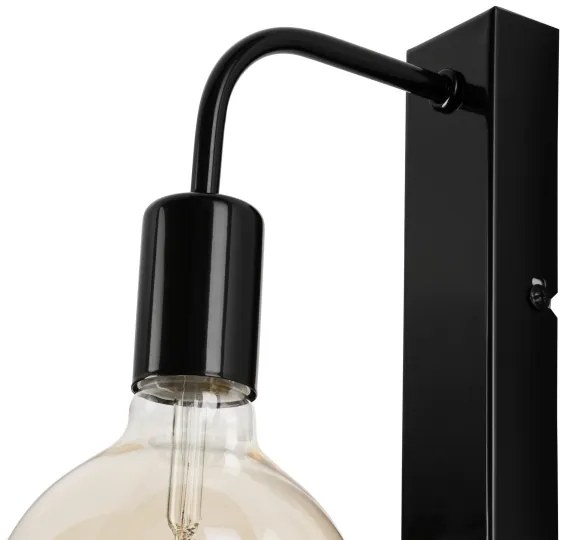 Fali lámpa ASTRID 1xE27/60W/230V fényes fekete