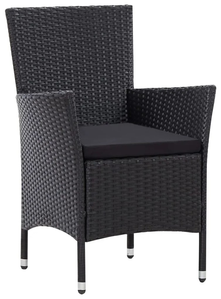 7 részes fekete kültéri polyrattan étkezőgarnitúra