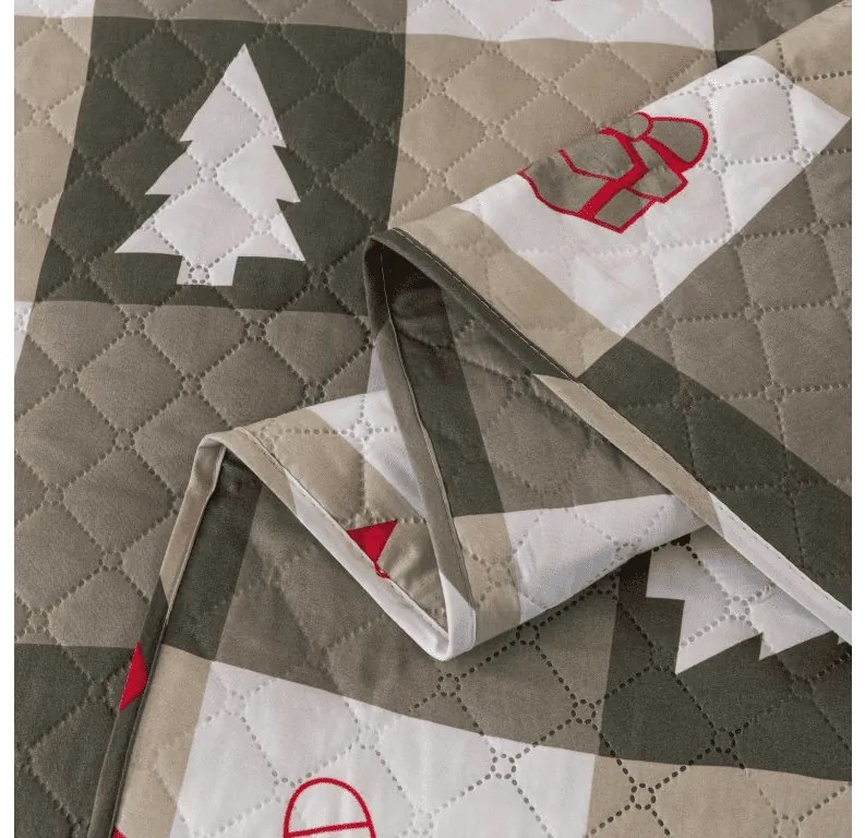 Ágytakaró CHRISTMAS SOCKS mintával, zöld Méret: 170 x 210 cm