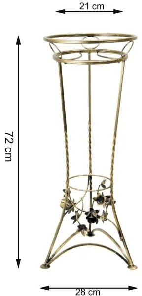 Virágállvány 72x28 cm arany