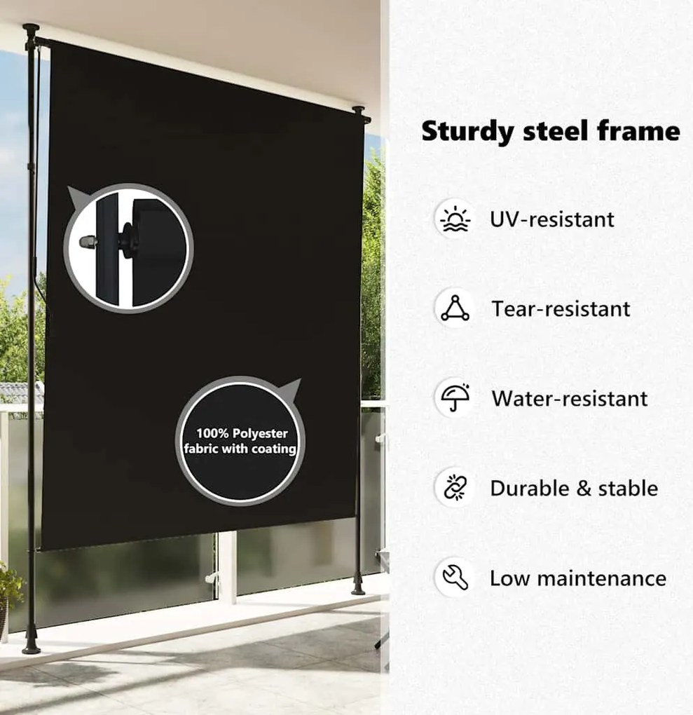 antracitszürke kültéri roló 150 x 270 cm