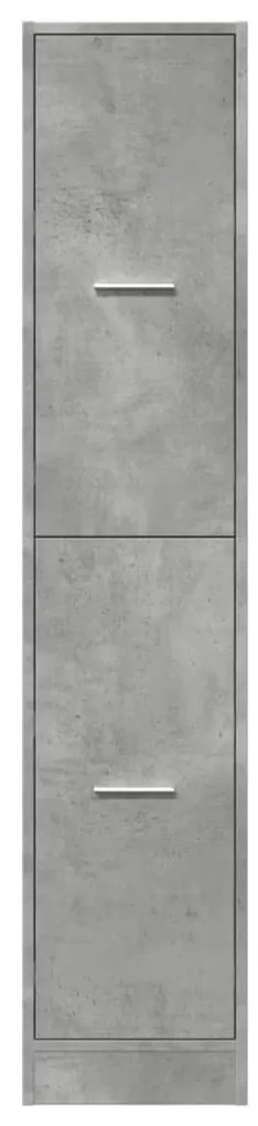 betonszürke szerelt fa patikaszekrény 30 x 41 x 144,5 cm