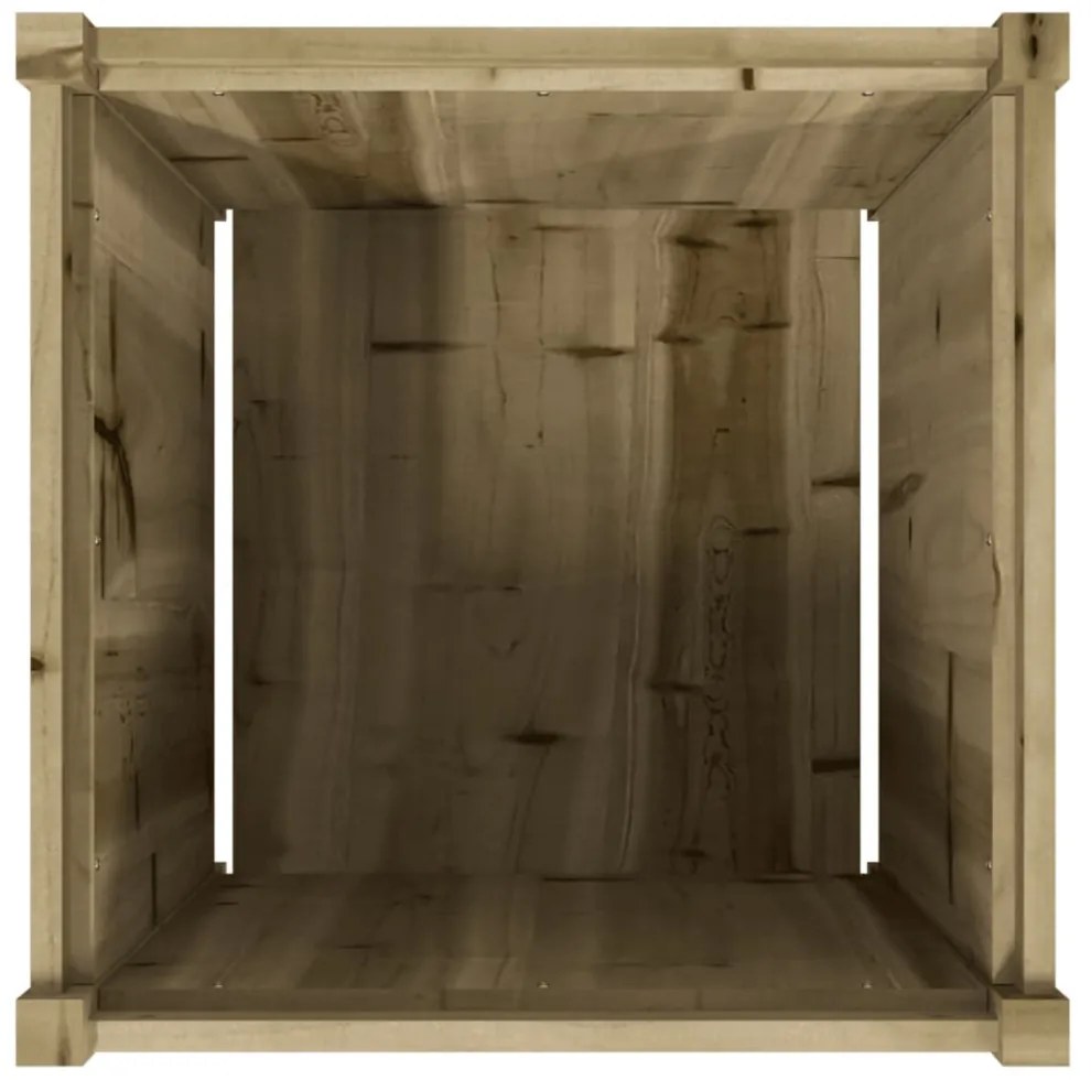 impregnált fenyőfa kerti virágláda 60x60x60 cm