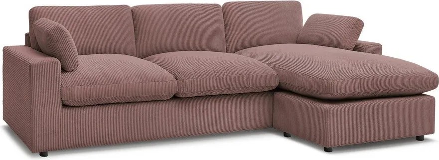 Rózsaszín kordbársony sarokkanapé Belair – Bobochic Paris