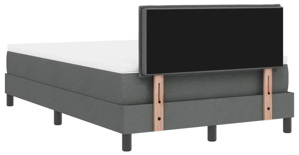 Box Spring Ágy Matraccal és LED Sötétszürke 120x190 cm Szövet
