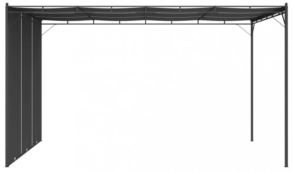 vidaXL antracitszürke kerti pavilon oldalfüggönnyel 4 x 3 x 2,25 m