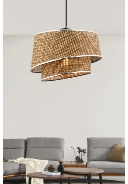 BARETTE kábeles csillár 1xE27/60W/230V barna/fényes króm