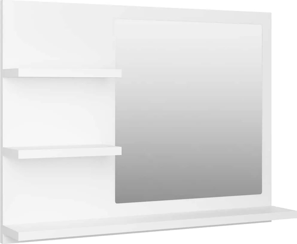 vidaXL fehér szerelt fa fürdőszobai tükör 60 x 10,5 x 45 cm