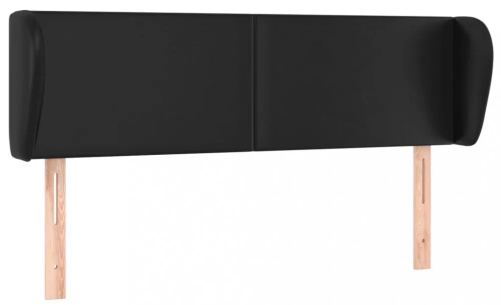 fekete műbőr szárnyas fejtámla 147x23x78/88 cm