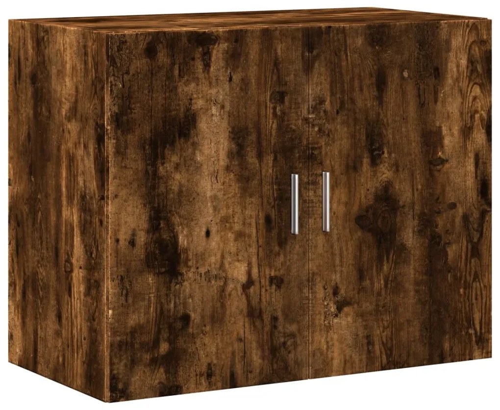 füstös tölgy színű szerelt fa magasszekrény 80 x 42,5 x 249 cm