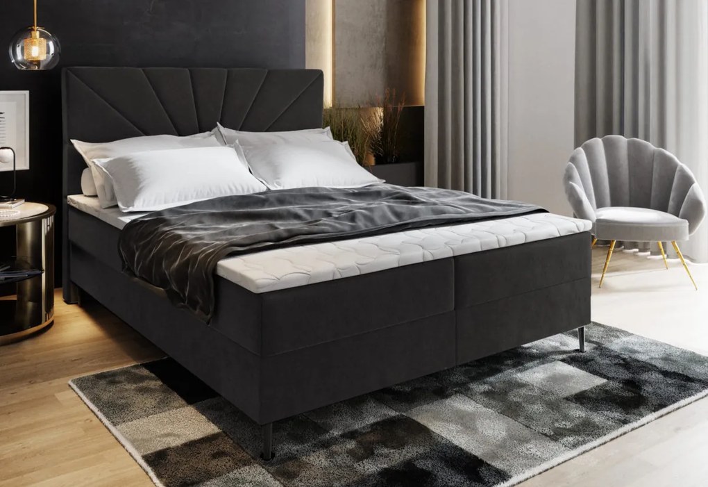 MERI kárpitozott boxspring ágy, 140x200,  cosmic 10