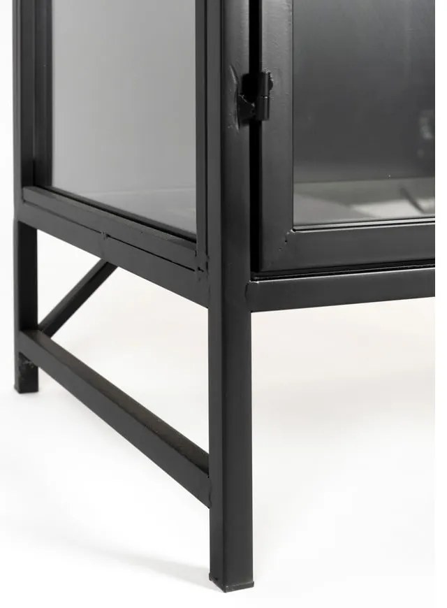 Fekete fém tálalószekrény 70x170x35 cm Rob – White Label