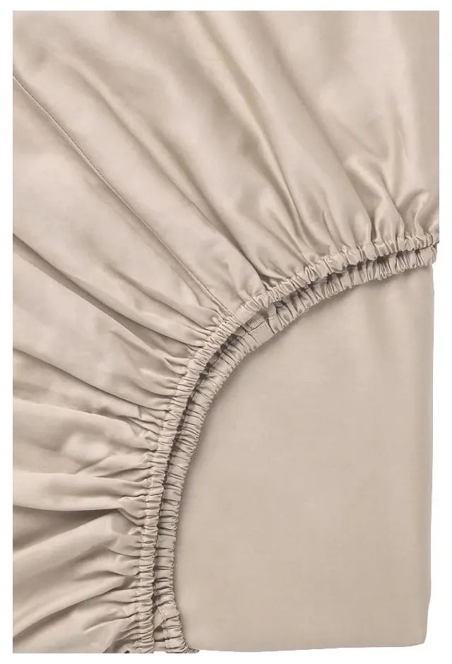 Bézs kétszemélyes hosszabbított négyrészes renforcé pamut ágyneműhuzat lepedővel 200x220 cm Amore – Mila Home