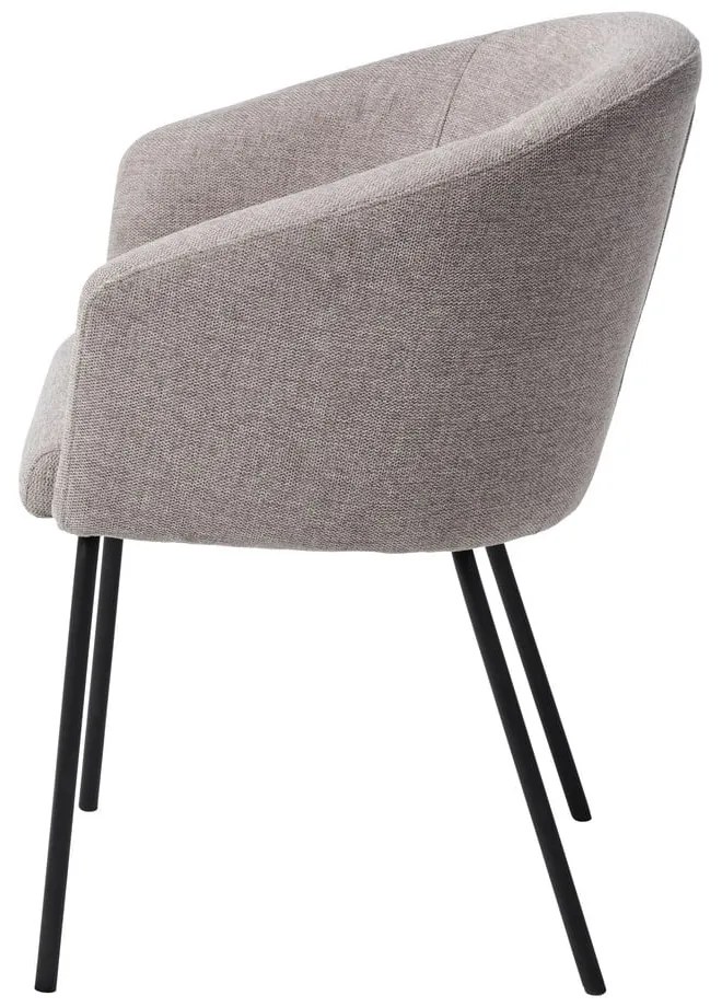 Világosszürke kárpitozott karfás étkezőfotel Easton – Unique Furniture